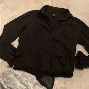 Moda international. Black body suit top